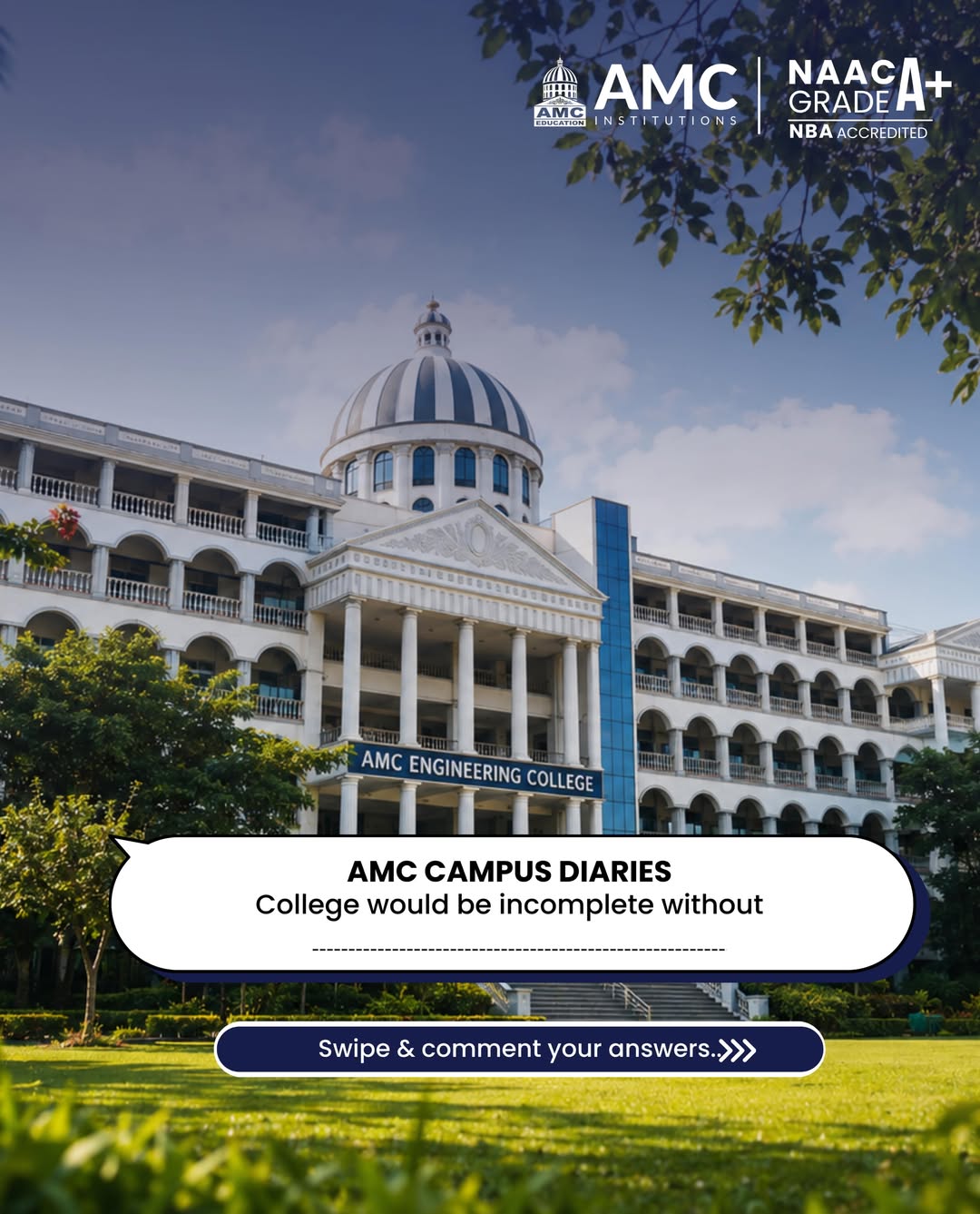 AMC CAMPUS DIARIES 📖💙🍃College would be incomplete without...  👀That one thing, one person, o.jpg